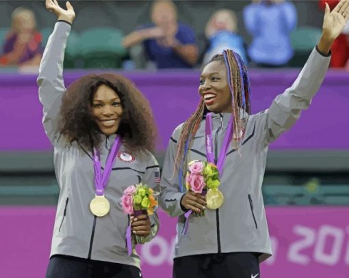 The Williams Sisters Sport Players paint by number