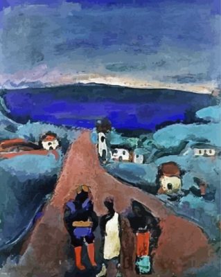 Tree Persons In British Landscape By Georges Rouault paint by number