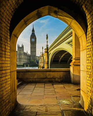 Westminster Bridge With Big Ben View paint by number