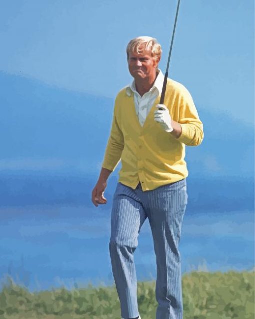 Young Jack Nicklaus paint by number