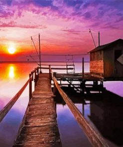 Aesthetic Docks With Sunset paint by number