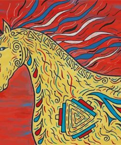 Aesthetic Tribal Horses Art paint by number