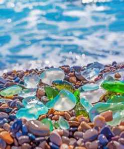Amazing Beach Glass Stones paint by number