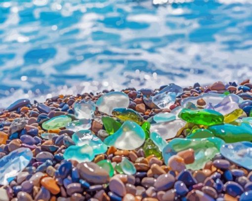 Amazing Beach Glass Stones paint by number