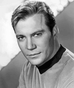 Black And White Captain Kirk paint by number