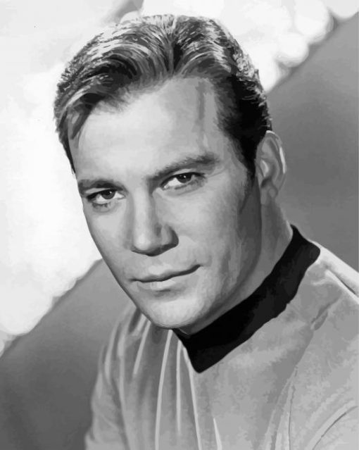 Black And White Captain Kirk paint by number