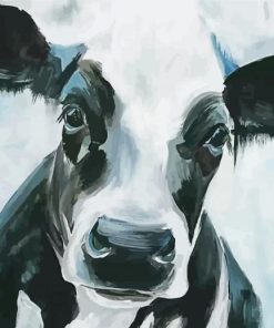 Black And White Cow Portrait paint by number