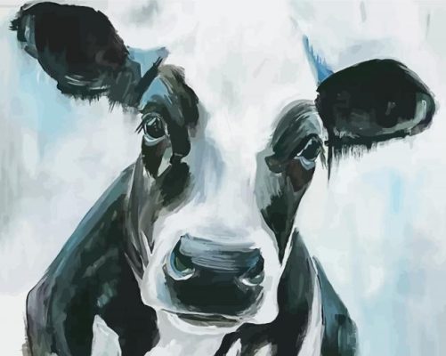 Black And White Cow Portrait paint by number