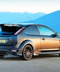 Black Ford Focus Rs paint by number