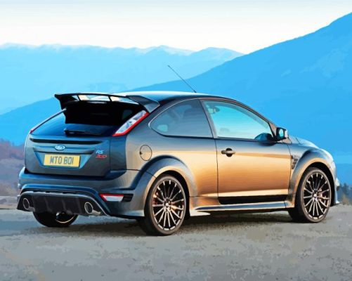 Black Ford Focus Rs paint by number