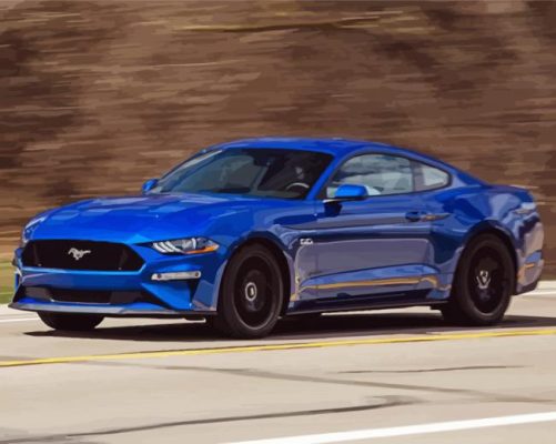 Blue 2018 GT Mustang Art paint by number