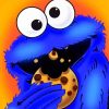 Blue Cookie Monster paint by number