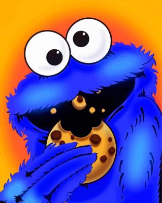 Blue Cookie Monster paint by number