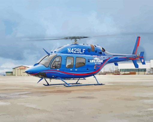 Blue Lifeflight paint by number