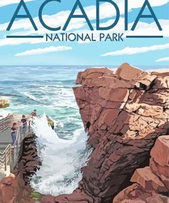 Cadillac Acadia National Park Poster paint by number