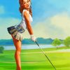 Cute Golf Lady paint by number