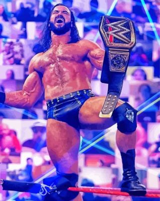 Drew Mcintyre Wwe Champion paint by number