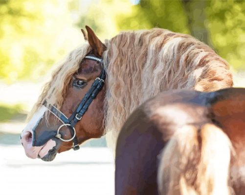 Forest Horse Side Face paint by number