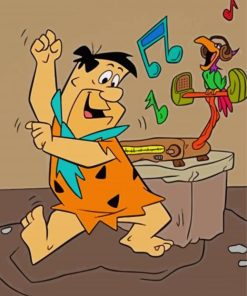 Fred Flintstone Dancing paint by number