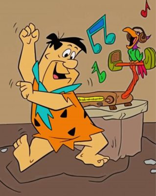 Fred Flintstone Dancing paint by number