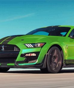 Green Mustang Ford paint by number