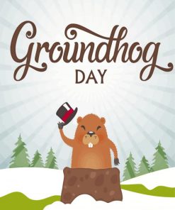 Groundhog Day Illustration paint by number