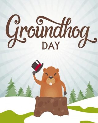 Groundhog Day Illustration paint by number