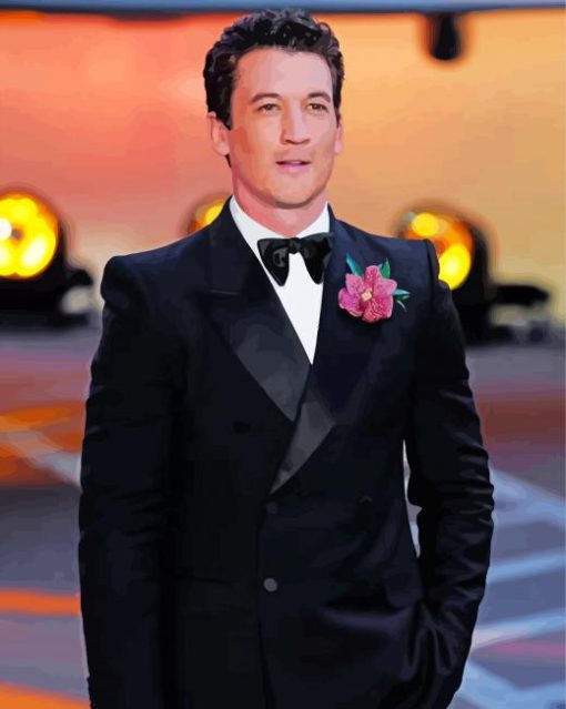 Handsome Miles Teller paint by number