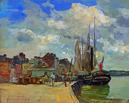 Honfleur The Port By Eugene Boudin Paint by number