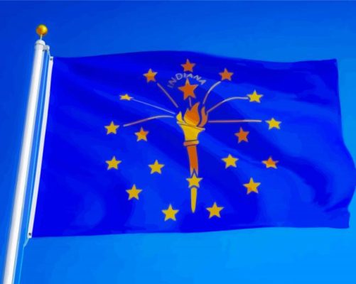 Indiana Flag paint by number