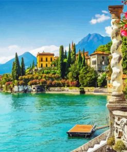 Italian Lakes Villa Monastero Lake Como paint by number