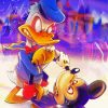 Mickey Mouse And Donald Duck Fighting paint by number