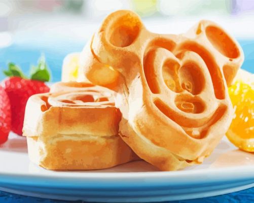 Mickey Mouse Waffles Disney Food paint by number