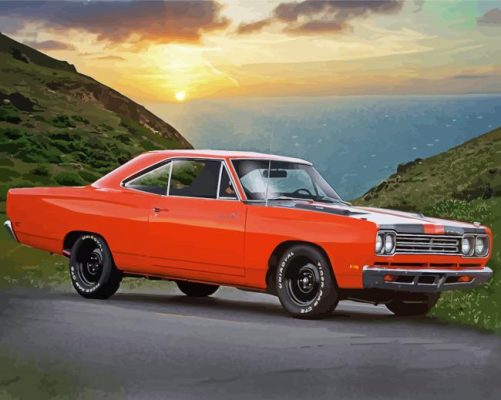 Orange 69 Roadrunner paint by number