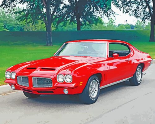 Red Pontiac 1970 Gto Paint by number