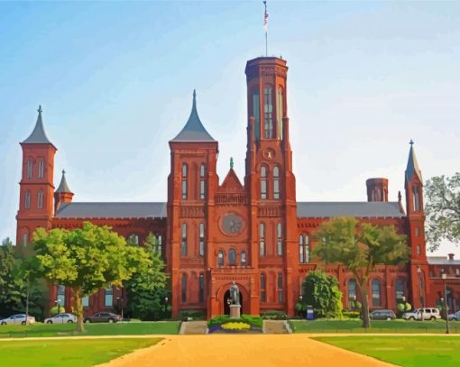 Smithsonian Institution Building In Washington DC paint by number