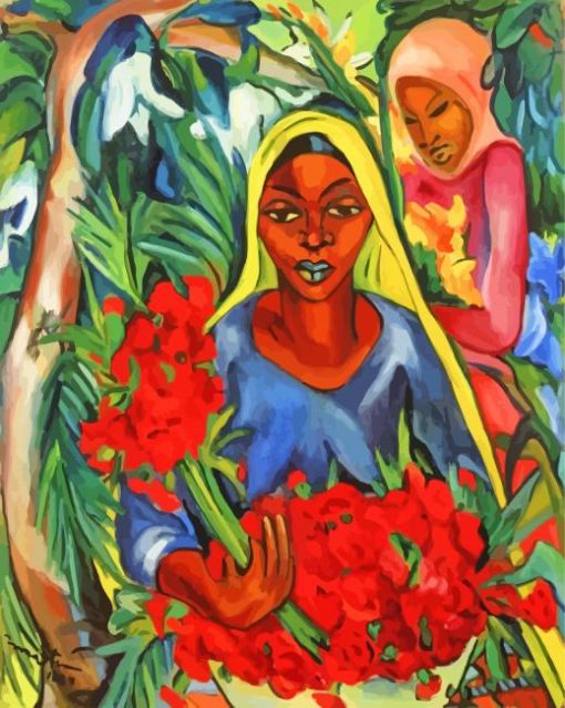 The Flower Market By Irma Stern paint by number