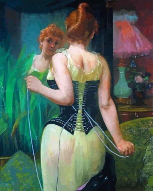Young Woman Wearing Bodice Art paint by number