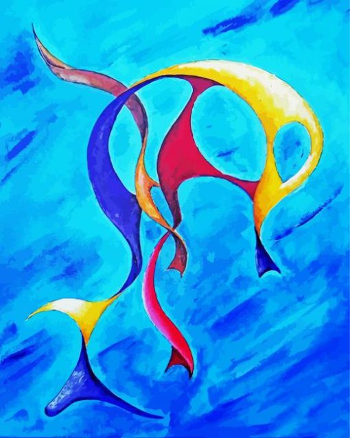 Abstract Dolphin Art paint by number