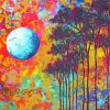 Abstract Moon paint by number