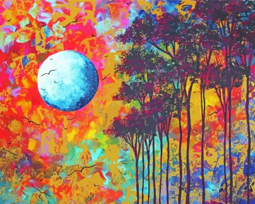 Abstract Moon paint by number