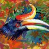 Abstract Tropical Birds paint by number