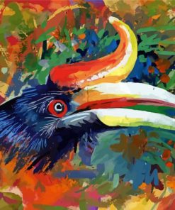 Abstract Tropical Birds paint by number