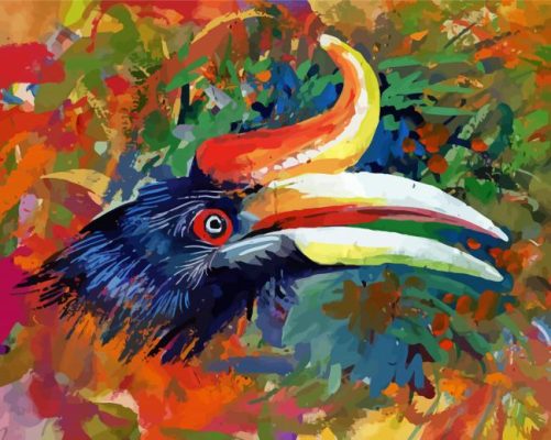 Abstract Tropical Birds paint by number