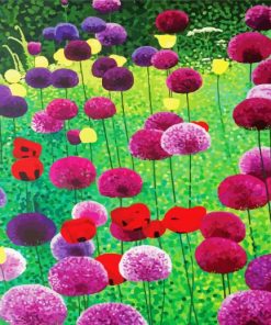Alliums And Poppies paint by number