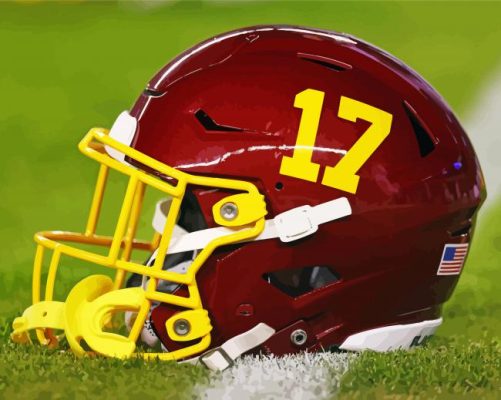 American Football Washington Commanders Helmet paint by number