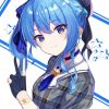 Anime Girl Blue Hair paint by number