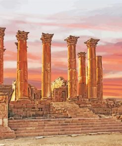 Artemis Temple At Sunset paint by number