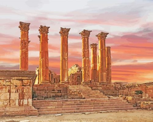 Artemis Temple At Sunset paint by number