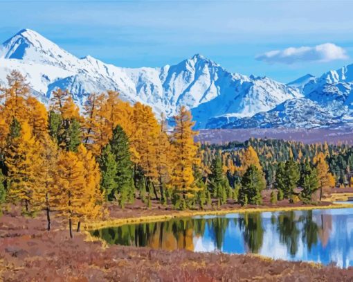 Autumn Altai Mountains paint by number